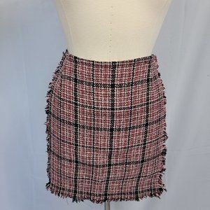 Plaid Tweed Skirt